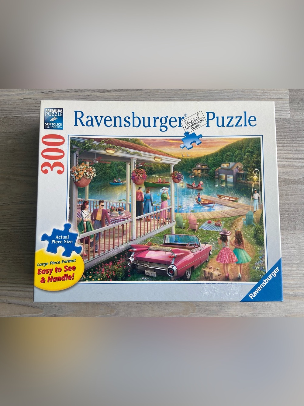 Ravensburger Summer at the Lake 300 Piece Puzzle Large Format Vintage 1950s